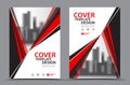 Vector Leaflet Brochure Flyer template A4 size design, annual report book cover layout design, Abstract red template Royalty Free Stock Photo