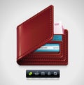 Vector leather wallet XXL icon Royalty Free Stock Photo