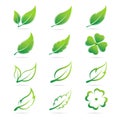 Vector leaves icon set