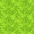 Vector Leaves Seamless Pattern, Outline Drawings, Hand Drawn Plants, Green Lines.