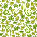 Vector Leaves Seamless Pattern Royalty Free Stock Photo