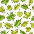 Vector Leaves Seamless Pattern Royalty Free Stock Photo