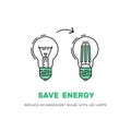 Vector LED energy saving lamp Royalty Free Stock Photo