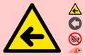 Vector Left Arrow Warning Triangle Sign Icon