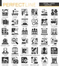 Vector Legal, law and justice black mini concept icons and infographic symbols set