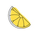 Vector lemon icon for your projects. Natural exotic linear fruit. Logo of tropical fruit