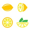 Vector lemon icons set.