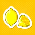 Vector lemon illustration label Royalty Free Stock Photo