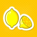 Vector lemon illustration label