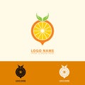 vector lemon leaf hand logo icon