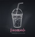 Lemonade icon, chalkboard poster illustration