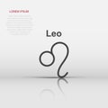 Vector leo zodiac icon in flat style. Astrology sign illustration pictogram. Leo horoscope business concept Royalty Free Stock Photo