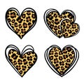 Vector Leopard Prints, Leopard Hearts, Cheetah Hearts Royalty Free Stock Photo