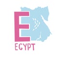 Vector. Letter E and country Egypt.