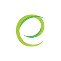 Vector of letter e green grass simple logo