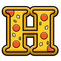 Letter H pizza food