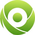 Vector letter o green care leafy logo