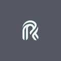 Vector letter R logotype. Striped application icon design template. Universal flat vector logo design.