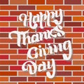 Vector lettering happy thanksgiving day for builders, construction firm