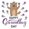 Vector lettering illustration for grounhog day Royalty Free Stock Photo