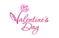 Vector lettering illustration of happy Valentine`s day, February 14. Day of lovers. Greeting Valentine banner, cards, social medi