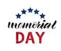 Lettering of Memorial day honor and remember