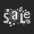 Vector lettering Sale with decorative floral Royalty Free Stock Photo