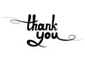 Vector Lettering: Thank You, Black Linear Design Element Isolated.