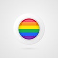 Vector LGBT flag sign. Isolated lesbian gay bisexual transgender rainbow circle symbol. Glossy illustration icon for pride parade Royalty Free Stock Photo