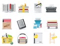 Vector library and book store icon set Royalty Free Stock Photo