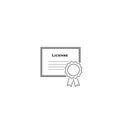 Vector license certificate icon on white isolated background