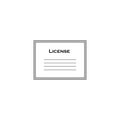 Vector license certificate icon on white isolated background