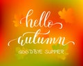 Vector lifestyle lettering Hello Autumn