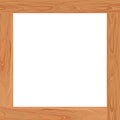 Vector Light Brown Wooden Frame, Blank Border. Royalty Free Stock Photo