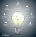 Vector light bulb with circle for infographic. Royalty Free Stock Photo