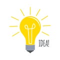Vector Light Bulb flat icon on white background