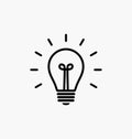 Vector light bulb icon with concept of idea. Brainstorming.