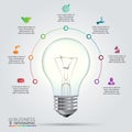 Vector light bulb for infographic. Royalty Free Stock Photo