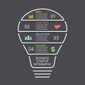 Vector light bulb linear infographic. Template for lines diagram, graph, presentation and layers chart. Business startup Royalty Free Stock Photo