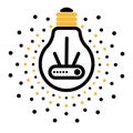 Vector light bulb outline icons with dots around Royalty Free Stock Photo