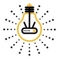 Vector light bulb outline icons with dots around Royalty Free Stock Photo