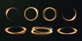 Vector light line effect of golden circle