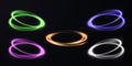 Vector light line effect of golden circle.