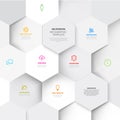 Vector light white minimalist Infographic template with hexagons mosaic Royalty Free Stock Photo