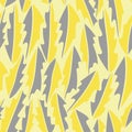 Vector light yellow and grey drawing an elegant seamless pattern with marigold leaves.