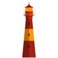 Vector lighthouse illustration icon, beacon logo on white Royalty Free Stock Photo