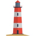 Vector lighthouse illustration isolated on white background Royalty Free Stock Photo
