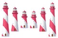 Vector Lighthouse, light house, beacon set Royalty Free Stock Photo