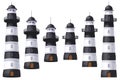 Vector Lighthouse, light house, beacon set Royalty Free Stock Photo