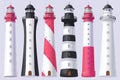 Vector Lighthouse, light house, beacon set Royalty Free Stock Photo